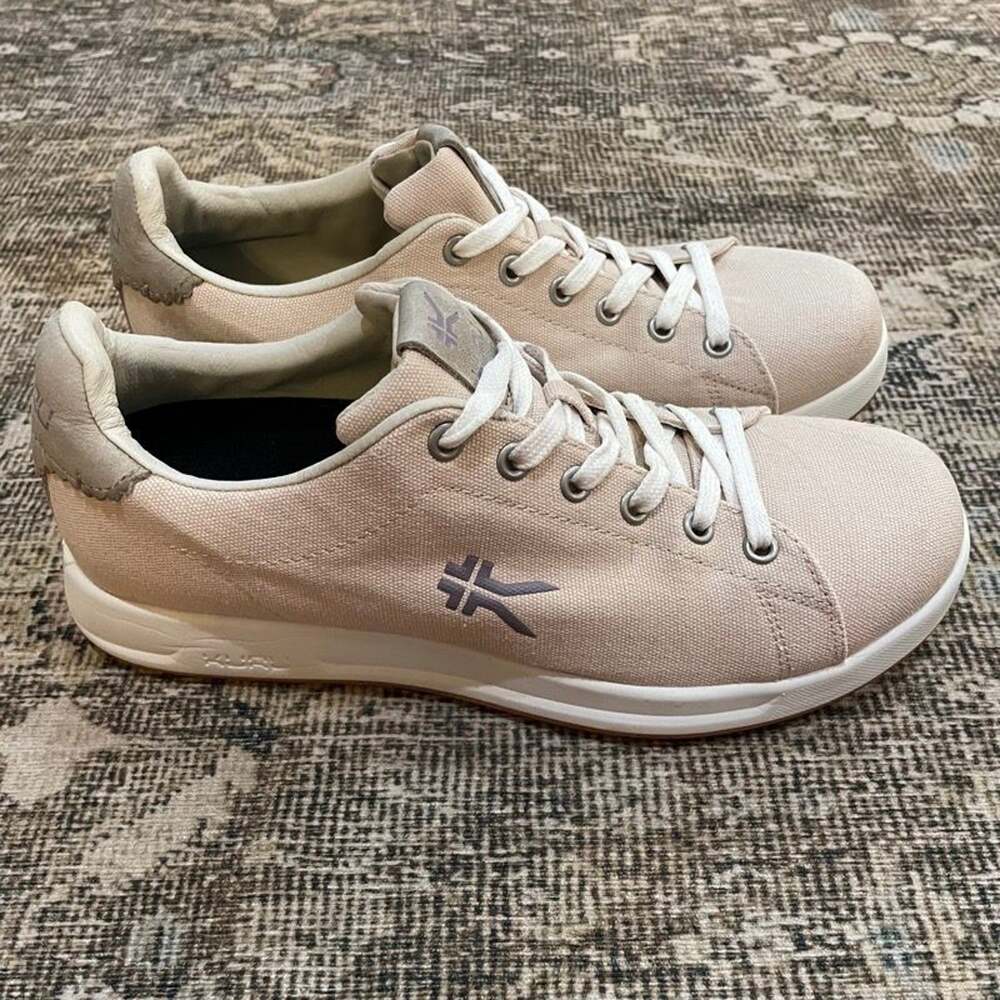 KURU Kivi Womens 9.5 M Beige Canvas Lace-Up Sneakers Comfort Casual Shoes